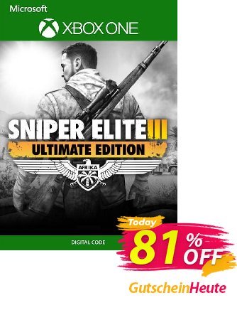 Sniper Elite 3 - Ultimate Edition Xbox One (UK) Coupon, discount Sniper Elite 3 - Ultimate Edition Xbox One (UK) Deal 2024 CDkeys. Promotion: Sniper Elite 3 - Ultimate Edition Xbox One (UK) Exclusive Sale offer 