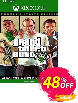 Grand Theft Auto V Premium Online Edition & Great White Shark Card Bundle Xbox One (US) Coupon, discount Grand Theft Auto V Premium Online Edition &amp; Great White Shark Card Bundle Xbox One (US) Deal 2024 CDkeys. Promotion: Grand Theft Auto V Premium Online Edition &amp; Great White Shark Card Bundle Xbox One (US) Exclusive Sale offer 