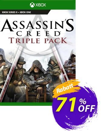 Assassin&#039;s Creed Triple Pack: Black Flag, Unity, Syndicate Xbox One (UK) Coupon, discount Assassin&#039;s Creed Triple Pack: Black Flag, Unity, Syndicate Xbox One (UK) Deal 2024 CDkeys. Promotion: Assassin&#039;s Creed Triple Pack: Black Flag, Unity, Syndicate Xbox One (UK) Exclusive Sale offer 