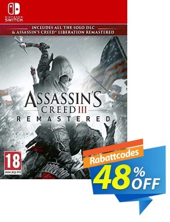 Assassin&#039;s Creed III Remastered Switch (EU) Coupon, discount Assassin&#039;s Creed III Remastered Switch (EU) Deal 2024 CDkeys. Promotion: Assassin&#039;s Creed III Remastered Switch (EU) Exclusive Sale offer 
