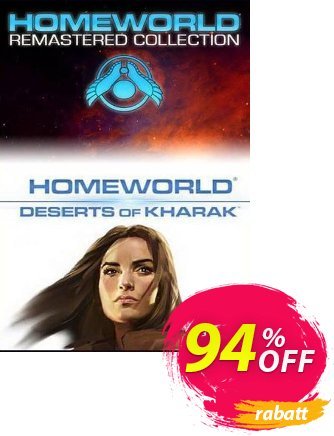 Homeworld Remastered Collection And Deserts Of Kharak Bundle PC Coupon, discount Homeworld Remastered Collection And Deserts Of Kharak Bundle PC Deal 2024 CDkeys. Promotion: Homeworld Remastered Collection And Deserts Of Kharak Bundle PC Exclusive Sale offer 