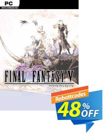 Final Fantasy V PC Coupon, discount Final Fantasy V PC Deal 2024 CDkeys. Promotion: Final Fantasy V PC Exclusive Sale offer 