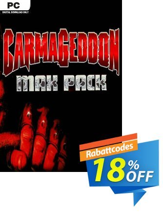 Carmageddon Max Pack PC Coupon, discount Carmageddon Max Pack PC Deal 2024 CDkeys. Promotion: Carmageddon Max Pack PC Exclusive Sale offer 