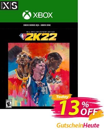 NBA 2K22 NBA 75th Anniversary Edition Xbox One & Xbox Series X|S (WW) Coupon, discount NBA 2K22 NBA 75th Anniversary Edition Xbox One &amp; Xbox Series X|S (WW) Deal 2024 CDkeys. Promotion: NBA 2K22 NBA 75th Anniversary Edition Xbox One &amp; Xbox Series X|S (WW) Exclusive Sale offer 