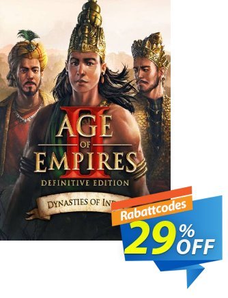 Age of Empires II: Definitive Edition - Dynasties of India PC - DLC Coupon, discount Age of Empires II: Definitive Edition - Dynasties of India PC - DLC Deal 2024 CDkeys. Promotion: Age of Empires II: Definitive Edition - Dynasties of India PC - DLC Exclusive Sale offer 