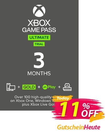3 Month Xbox Game Pass Ultimate Trial Xbox One / PC Gutschein 3 Month Xbox Game Pass Ultimate Trial Xbox One / PC Deal 2024 CDkeys Aktion: 3 Month Xbox Game Pass Ultimate Trial Xbox One / PC Exclusive Sale offer 