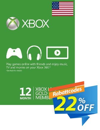 12 Month Xbox Live Gold Membership Xbox One/360 (USA) Coupon, discount 12 Month Xbox Live Gold Membership Xbox One/360 (USA) Deal 2024 CDkeys. Promotion: 12 Month Xbox Live Gold Membership Xbox One/360 (USA) Exclusive Sale offer 