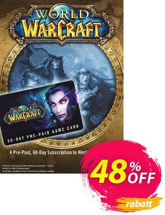 World of Warcraft 60 Day Pre-paid Game Card PC/Mac Coupon, discount World of Warcraft 60 Day Pre-paid Game Card PC/Mac Deal. Promotion: World of Warcraft 60 Day Pre-paid Game Card PC/Mac Exclusive offer 