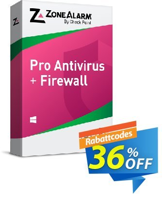 ZoneAlarm Pro Antivirus + Firewall (5 PCs License) Coupon, discount 35% OFF ZoneAlarm Pro Antivirus + Firewall (5 PCs License), verified. Promotion: Amazing offer code of ZoneAlarm Pro Antivirus + Firewall (5 PCs License), tested & approved