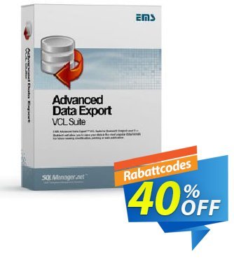 EMS Advanced Data Export VCL Suite (with sources) + 1 Year Maintenance discount coupon Coupon code Advanced Data Export VCL Suite (with sources) + 1 Year Maintenance - Advanced Data Export VCL Suite (with sources) + 1 Year Maintenance Exclusive offer 