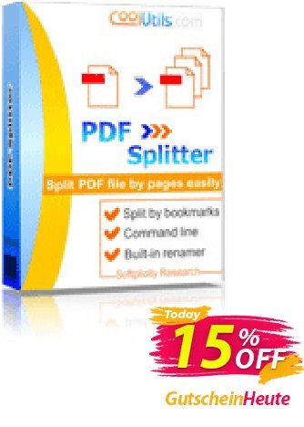Coolutils PDF Splitter Pro discount coupon 30% OFF JoyceSoft - 