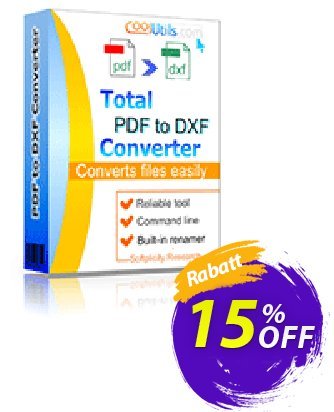 Coolutils Total PDF to DXF Converter Gutschein 15% OFF Coolutils Total PDF to DXF Converter, verified Aktion: Dreaded discounts code of Coolutils Total PDF to DXF Converter, tested & approved