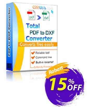 Coolutils Total PDF to DXF Converter Coupon, discount 15% OFF Coolutils Total PDF to DXF Converter, verified. Promotion: Dreaded discounts code of Coolutils Total PDF to DXF Converter, tested & approved