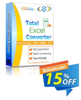Coolutils Total Excel Converter - Server License  Gutschein 15% OFF Coolutils Total Excel Converter (Server License), verified Aktion: Dreaded discounts code of Coolutils Total Excel Converter (Server License), tested & approved