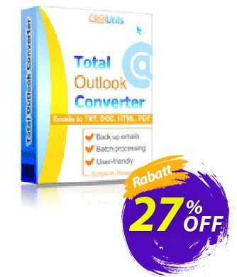 Coolutils Total Outlook Converter (Site License) Coupon, discount 27% OFF Coolutils Total Outlook Converter (Site License), verified. Promotion: Dreaded discounts code of Coolutils Total Outlook Converter (Site License), tested & approved