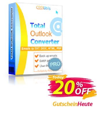 Coolutils Total Outlook Converter Pro (Commercial License) discount coupon 20% OFF Coolutils Total Outlook Converter Pro (Commercial License), verified - Dreaded discounts code of Coolutils Total Outlook Converter Pro (Commercial License), tested & approved