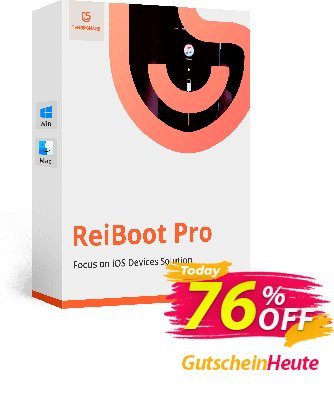 Tenorshare ReiBoot Pro (1 year license) Coupon, discount 76% OFF Tenorshare ReiBoot Pro (1 year license), verified. Promotion: Stunning promo code of Tenorshare ReiBoot Pro (1 year license), tested & approved