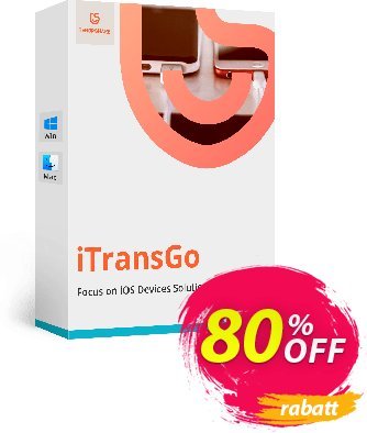 Tenorshare iTransGo - 1 year license  Gutschein 73% OFF Tenorshare iTransGo (1 year license), verified Aktion: Stunning promo code of Tenorshare iTransGo (1 year license), tested & approved