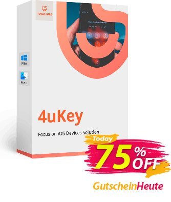 Tenorshare 4uKey for Mac - 1 year license  Gutschein 75% OFF Tenorshare 4uKey for Mac, verified Aktion: Stunning promo code of Tenorshare 4uKey for Mac, tested & approved