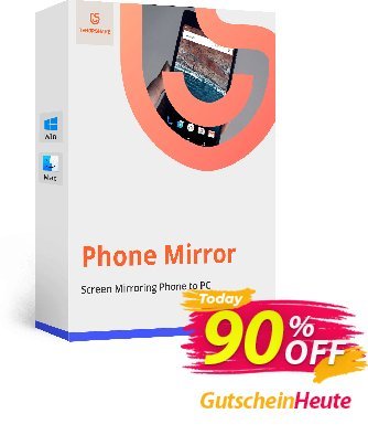 Tenorshare Phone Mirror - 1 Month  Gutschein 90% OFF Tenorshare Phone Mirror (1 Month), verified Aktion: Stunning promo code of Tenorshare Phone Mirror (1 Month), tested & approved