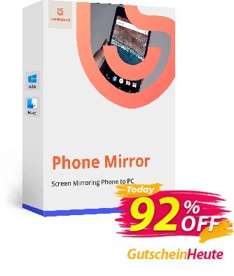 Tenorshare Phone Mirror for MAC (1 month) discount coupon 92% OFF Tenorshare Phone Mirror for MAC (1 month), verified - Stunning promo code of Tenorshare Phone Mirror for MAC (1 month), tested & approved