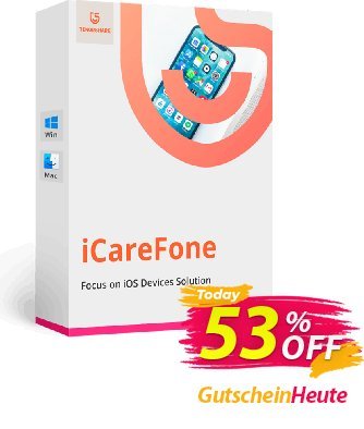 Tenorshare iCareFone - Unlimited License  Gutschein 53% OFF Tenorshare iCareFone (Unlimited License), verified Aktion: Stunning promo code of Tenorshare iCareFone (Unlimited License), tested & approved
