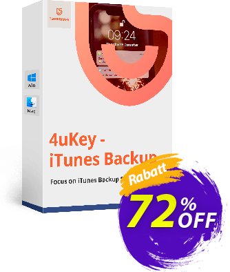 Tenorshare 4uKey iTunes Backup - Lifetime License  Gutschein discount Aktion: coupon code
