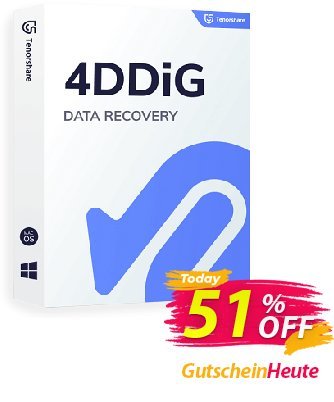 Tenorshare 4DDiG Windows Data Recovery - 1 Month License  Gutschein 50% OFF Tenorshare 4DDiG Windows Data Recovery (1 Month License), verified Aktion: Stunning promo code of Tenorshare 4DDiG Windows Data Recovery (1 Month License), tested & approved