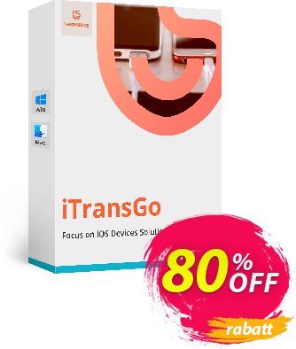 Tenorshare iTransGo - Lifetime License  Gutschein 80% OFF Tenorshare iTransGo (Lifetime License), verified Aktion: Stunning promo code of Tenorshare iTransGo (Lifetime License), tested & approved