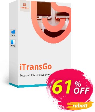 Tenorshare iTransGo - 1 Month License  Gutschein 60% OFF Tenorshare iTransGo (1 Month License), verified Aktion: Stunning promo code of Tenorshare iTransGo (1 Month License), tested & approved