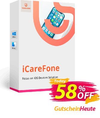 Tenorshare iCareFone (1 Month License) Coupon, discount 58% OFF Tenorshare iCareFone (1 Month License), verified. Promotion: Stunning promo code of Tenorshare iCareFone (1 Month License), tested & approved