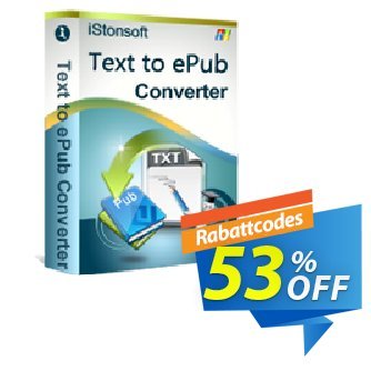 iStonsoft Text to ePub Converter Coupon, discount 60% off. Promotion: 