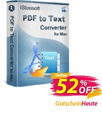 iStonsoft PDF to Text Converter for Mac Coupon, discount 60% off. Promotion: 