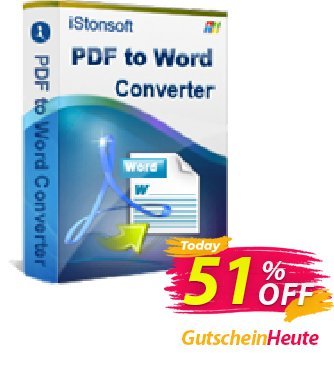iStonsoft PDF to Word Converter Coupon, discount 60% off. Promotion: 