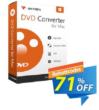 AnyMP4 DVD Converter for Mac Lifetime Coupon, discount AnyMP4 coupon (33555). Promotion: 50% AnyMP4 promotion