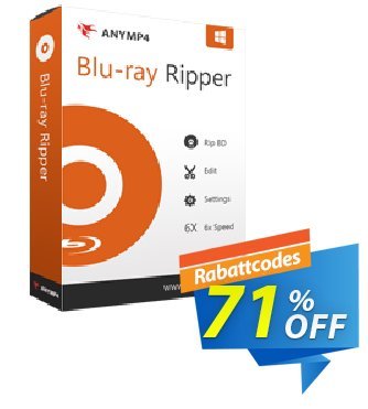 AnyMP4 Blu-ray Ripper Lifetime Coupon, discount AnyMP4 coupon (33555). Promotion: 