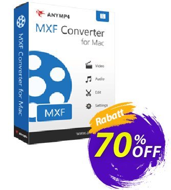 AnyMP4 MXF Converter for Mac (1-year) Coupon, discount AnyMP4 coupon (33555). Promotion: 