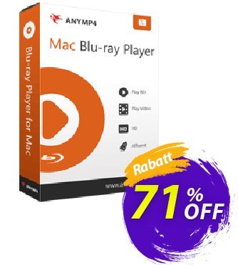 AnyMP4 Mac Blu-ray Player (1 year) Coupon, discount AnyMP4 coupon (33555). Promotion: 