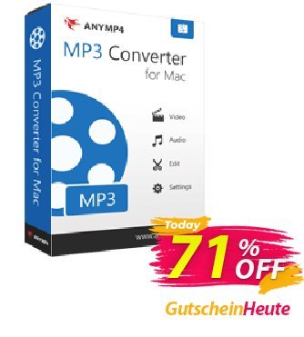 AnyMP4 MP3 Converter for Mac Lifetime Coupon, discount AnyMP4 coupon (33555). Promotion: AnyMP4 MP3 Converter for Mac Lifetime license promotion
