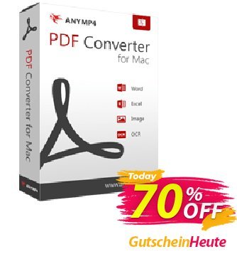 AnyMP4 PDF Converter for Mac Lifetime Coupon, discount AnyMP4 coupon (33555). Promotion: 