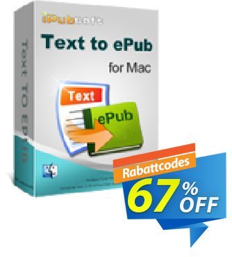 iPubsoft Text to ePub Converter for Mac Coupon, discount 65% disocunt. Promotion: 