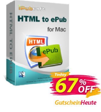 iPubsoft HTML to ePub Converter for Mac Gutschein 65% disocunt Aktion: 