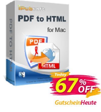 iPubsoft PDF to HTML Converter for Mac Coupon, discount 65% disocunt. Promotion: 