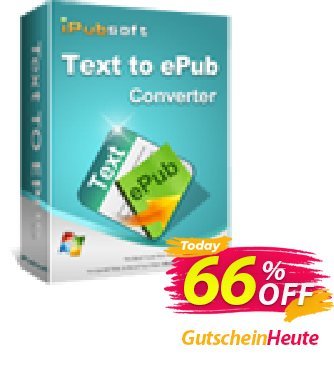 iPubsoft Text to ePub Converter Coupon, discount 65% disocunt. Promotion: 