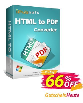 iPubsoft HTML to PDF Converter Coupon, discount 65% disocunt. Promotion: 