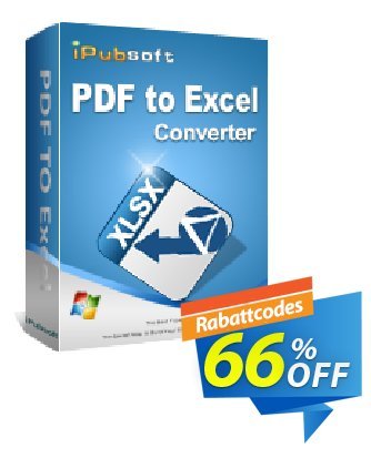 iPubsoft PDF to Excel Converter Coupon, discount 65% disocunt. Promotion: 