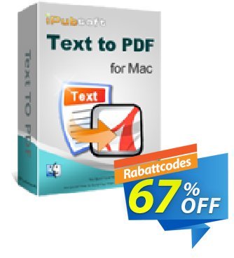 iPubsoft Text to PDF Converter for Mac Coupon, discount 65% disocunt. Promotion: 