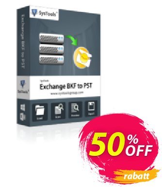 SysTools Exchange BKF to PST (Enterprise License) Coupon, discount SysTools coupon 36906. Promotion: 