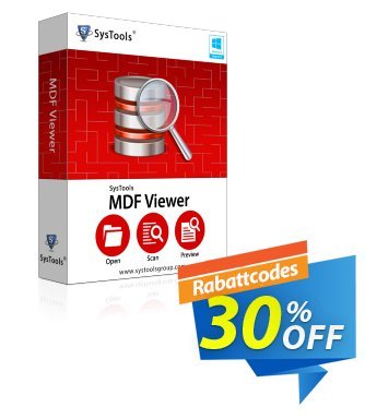 SysTools MDF Viewer Pro (Enterprise License) Coupon, discount SysTools coupon 36906. Promotion: SysTools promotion codes 36906