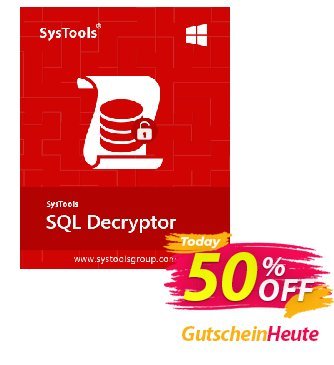 SysTools SQL Decryptor Coupon, discount SysTools Summer Sale. Promotion: 